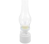 Toyvian Lampe à Pétrole Rétro LED Décorative de Table, Blanc PP | Modèle Led, Forme Lampe à Pétrole, Décoration Intérieure, Nettoyage Facile, Lumière D'urgence, Toucher Confortable