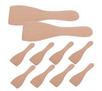 Toyvian Lot de 10 Spatules en Bois Droites Cuisine, Spatule en Bois Résistante Manche Confortable, pour Cuisson, Friture et Racloirs à Gâteaux