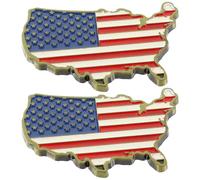 Toyvian Lot de 2 Aimants de Réfrigérateur Métalliques Drapeau Américain et Carte USA Autocollants Magnétiques Décoratifs Créatifs pour Frigo Décor Patriotique Solide et Repositionnable