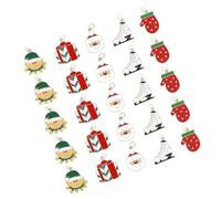 Toyvian Lot de 25 Pendentifs en Alliage de Noël Soi-Même Accessoires de Bijoux Festifs Elfes Pères Noël Moufles Chaussures de Ski et Coffrets pour Boucles D’Oreilles et Décoration de
