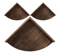 Toyvian Lot de 3 Étagères d'angle Murales en Bois Café, Structure Triangulaire Rustique pour Rangement Flexible et Décoration Élégante du Salon ou Bureau
