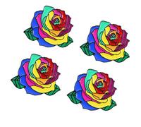 Toyvian Lot de 4 Broches Décoratives en Alliage de Rose, Petites Épingles de Poitrine Colorées pour Vêtements et Paquet, Accessoires Féminins pour Mariage, Fêtes et Usage Quotidien