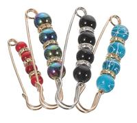 Toyvian Lot de 4 Broches Décoratives en Perles pour Femmes Épingles de Sécurité Taille Réglable Accessoire Léger pour Vêtements Pulls et Écharpes Décoration Polyvalente et