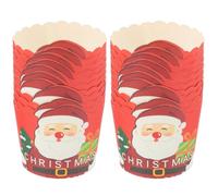Toyvian Lot de 50 Caissettes à Muffins en Papier Revêtement Pe pour Noël, Décorations Festives et Supports pour Cupcakes et Glaces