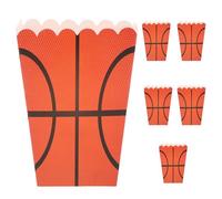 Toyvian Lot de 6 Boîtes à Popcorn Papier Basketball, Boîtes à Friandises pour Fête D’anniversaire Garçon, Récipient à Snacks Multifonction pour Soirées Cinéma et Événements, Décoration