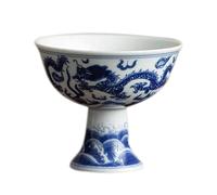 Toyvian Mini Tasse à Thé en Céramique 135ml, Style Chinois Classique | Pied Haut, Prise Ergonomique et Capacité Modérée, pour Dégustation, Présent, Bureau, Fête des Pères