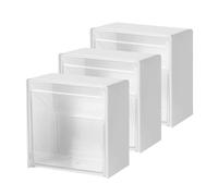 Toyvian Organisateur Mural de Salle de Bain Design Simple et Épuré 3pcs en HIPS Blanc Couvercle Anti-poussière pour Cotons, Écouvillons et Accessoires de Maquillage