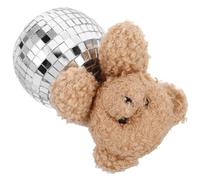 Toyvian Ornement Ours en Peluche Disco en Verre Aspect Miroitant, Décoration Polyvalente pour Événements à Thème Disco et Tables de Chevet, Design Élégant et Moderne