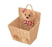 Toyvian Panier En Osier Tressé Ours Cartoon Suspendu, Petit Format En Rotin Naturel, Design Ouvert Multifonctionnel, Rangement Ménager Pour Bureau Et Maison, Panier Décoratif Mural Pratique