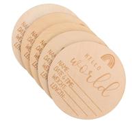 Toyvian Panneaux de Noms de Bébé en Bois Rond 5pcs, Doux et Sécurisés pour Peau de Bébé, pour Annonce de Naissance et Souvenirs de Maternité