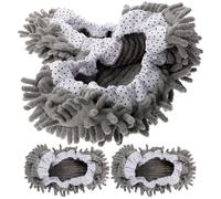 Toyvian Pantoufles à Serpillière pour Nettoyage des Sols en Céramique 2 Paires en Chenille Légères et Antidérapantes Chaussettes de Balai Multi-usages pour Ménage Domestique