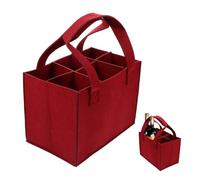 Toyvian Paquet à Vin Réutilisable à 6 Compartiments en Feutre Épais Rouge, Porte-Bouteilles Isotherme Polyvalent pour Transport et Rangement de Bouteilles de Vin Lors de Voyages,