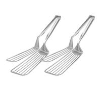 Toyvian Pinces Cuisine en Acier Inoxydable 2 Pièces pour Retourner Poisson et Steak Poignée Antidérapante, Ustensiles Multifonctions Cuisine