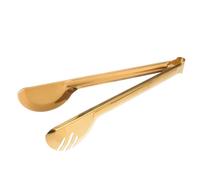 Toyvian Pinces Cuisine Inox Doré Robustes à Trois Lignes Pince Alimentaire Demi-ronde pour Buffet Barbecue Salade Steak Ustensiles Cuisine Inox Résistants et Stables