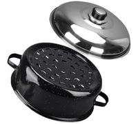 Toyvian Plat à Rôtir Multifonction pour Patate Douce et Maïs en Émail et Acier Inoxydable, Résistant et Antidérapant, pour Usage Quotidien la Maison Restaurant