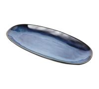 Toyvian Plat de Service à Sushi Ovale en Céramique 34,8cm | Porcelaine à Finition Lisse, Style Japonerie Minimaliste, pour Viande, Salades et Soirées