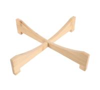 Toyvian Plateau de Pot de Fleurs en Bois Soucoupe pour Rehausseurs de Pots de Fleurs Base de Croix à Quatre Pieds Beige Intérieur et Jardin