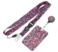 Toyvian Pochette de Carte Horizontale en Abs Porte-badge Transparent à Motif Floral, Clip Facile à Fixer pour Protection de Badges Nominatif au Bureau L'école