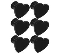 Toyvian Poignée de Tiroir Noire de Cœur en Alliage de Zinc 6 Pièces Décorative et Sûre Dimensions 3,40x3,20x2,50 Cm Compatible Universellement pour Armoire et Commode