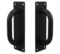 Toyvian Poignées de Porte Moustiquaire Design Ergonomique et Moderne Lot de 2 en Acier Inoxydable Noir Espacement Trous 45mm et 180mm, pour Restaurants et Hôtels