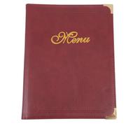Toyvian Porte-menu Toucher Confortable et Résistant à L'usure Coins Arrondis pour Restaurant en Cuir Pu Rouge Style Classique pour Hôtels et Centres Commerciaux