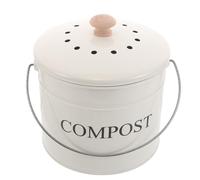 Toyvian Poubelle à Déchets Alimentaires Composteur Cuisine, Bac à Compost, Grosse Capacité, Acier Galvanisé, Blanc, Design Gain de Place, pour Déchets Alimentaires et Restes Cuisine,