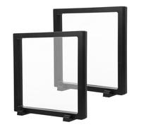 Toyvian Présentoir à Badges 2pcs en Plastique Noir, Cadre Flottant Multifonctionnel, Facile à Nettoyer, Design Élégant pour Affichage de Médailles la Maison Bureau