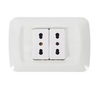 Toyvian Prise Électrique Murale Prise de Courant Murale 16a Type 118 Norme Italienne Triple Trou Rond PC et Cuivre pour Appareils Ménagers Usage Domestique