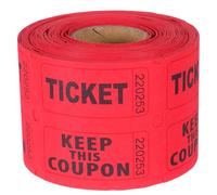 Toyvian Rouleau de Tickets de Tombola en Papier Rouge Design Unique, Utilisation Polyvalente pour Événements et Fêtes, Billets pour Tirage Sort Faciles à Réclamer