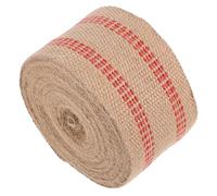 Toyvian Ruban en Tissu de Jute Rouge avec Rayures, Rouleau de 10m, pour Réparation de Chaises et Travaux Manuels, Solide et Résistant