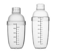 Toyvian Shaker à Cocktail Transparent en PC 700cc Graduation, Anti-gel et Anti-brûlure, Design Moderne pour Bar à Domicile, Ensemble 2 Pièces