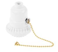 Toyvian Socle de Lampe en Bakélite Blanc Chaînette Tirette, Douille Résistante à L'usure pour Remplacement, Angle Réglable, Accessoire Pratique pour Lampe à Pied