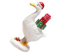 Toyvian Statuette Miniature de Canard de Noël en Résine Peinte à Main | Textures de Canard Détaillées, Boîte Présent Visible, Pose Polyvalente, pour Bureau et Guirlandes de Noël