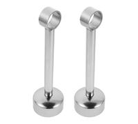 Toyvian Support de Tringle à Vêtements 2 Ensembles en Acier Inoxydable Argenté Base à Bride Support Stable pour Fixation au Plafond pour Tuyaux, pour Penderie et Système de Rangement
