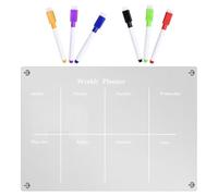 Toyvian Tableau Magnétique Acrylique Transparent Effaçable à Sec avec Support Stylo Aimanté, Réutilisable pour Frigo et Armoires en Fer, pour Planification et Prise de Notes