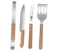 Toyvian Ustensiles Barbecue Portable Robuste Pour Camping Extérieur Kit Outils Barbecue Avec Spatule Coupe-grill Fourchette Pince