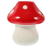 Toyvian Vase à Fleurs Séchées, Vase Artisanal en Céramique Rouge de Champignon, pour Fleurs Fraîches ou Séchées, Décoration de Table Basse et Meuble à Vin
