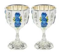 Toyvian Verres à Liqueur Lot de 2 Rétro en Fer Argenté, Design Classique Européen Faciles à Tenir et Anti-renversement pour Décoration et Présentation