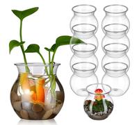 TOYZFRIENDY 10pcs Pots de Fleurs en Plastique Transparent pour Plantes Succulentes, Récipients de Micro-Paysage Faciles à Entretenir, Décoration pour Maison et Bureau