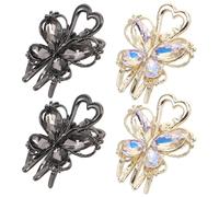 TOYZFRIENDY 4pièces Pince Cheveux Strass Barrettes Métal Accessoires de Coiffure Décoratifs Petites Pinces à Cheveux pour Femmes et Filles