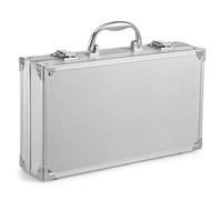 TOYZFRIENDY Boîte à Outils en Alliage D’Aluminium, 11,8x6,7x3 Pouces | Grosse Capacité, Transport Pratique, Ouverture Fluide, pour Garages et Ateliers, Finition Argenté