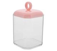 TOYZFRIENDY Boîte de Rangement pour Cotons-tiges Rose Petit Format avec Couvercle, Organiseur de Maquillage Multifonction Bureau et Salle de Bain, Boîte Étanche pour Cotons, Cure-Dents