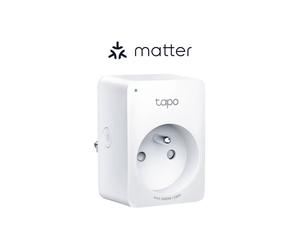 TP-Link Tapo P110M Prise Intelligente WiFi Matter 3680W, Bluetooth/WiFi 2.4GHz, Compatibilité Alexa/Google Assistant/Siri, 100-240V, Fiche FR