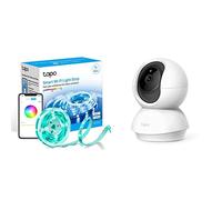 TP-Link Tapo Ruban LED RGB 5m, Bande LED WiFi, LED Chambre Multicolore, (Tapo L900-5) & Tapo Caméra Surveillance WiFi intérieure 360° Tapo C200, FHD 1080P