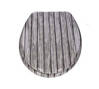 TP Siège de Toilette avec motif, Abattant pour cuvette WC, fonction de fermeture en douceur, soft close, lunette avec frein de chute, avec noyau en bois ovale, jusqu'à 120 kg, Charnières réglable