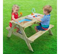 TP Toys Banc de pique-nique/jardin pour enfants avec bassin et robinet naturel 89 x 94 x 71 cm (P x L x H)