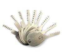 TPM Go Ensemble de 9 outils de crochetage en acier inoxydable pour serrurier, outil de déverrouillage ouvert, pour serrures à cylindre à goupilles, argenté