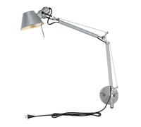 TPMAFF Appliques murales pour chambre à coucher, appliques à long bras oscillant avec cordon enfichable, luminaires muraux à bras robotique télescopique réglable pour établi (ampoule non incluse)