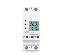 TPUOTI Rail DIN réglable surtension protection dispositif protecteur limite de courant voltmètre kwh 63A 80A 110V 230V (couleur : entrée inférieure 63A)