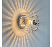 TPWEWRX Applique murale nordique vintage Appliques murales simples Salon Chambre à coucher Lampe murale rétro en verre Toile de fond Luminaire mural Luminaires plafonniers (Silver)